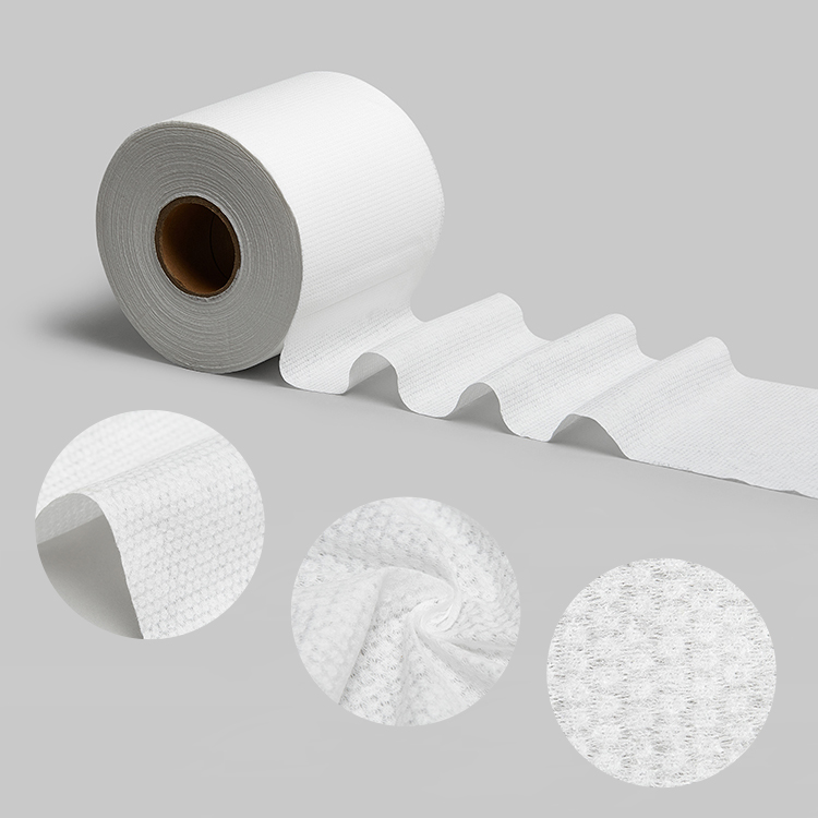Tissu de serviette jetable en relief en relief respirante pour lingettes humides Viscos Coton Spunlace Tissu non tissé